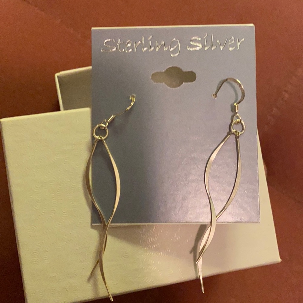 2” long drop earrings sterling silver